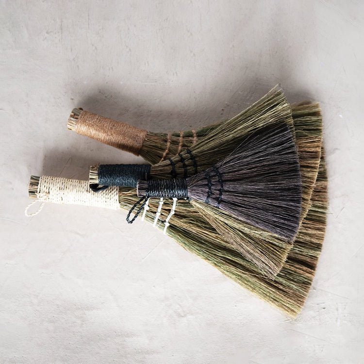 Whisk Brooms with Yarn Wrapped Handles (4 Count)