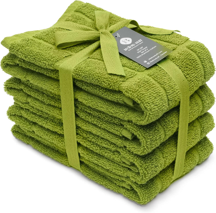 100% Cotton Terry Dish Towels, 4 Pack Plain, 16 x26 Inches, Super Soft and Absorbent Kitchen Towels, Perfect for Kitchen Cleaning and Dish Washing | Green - Nestoria