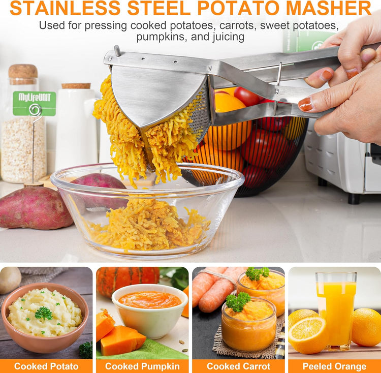 MyLifeUNIT Potato Ricer, Heavy Duty Commercial Potato Ricer and Masher