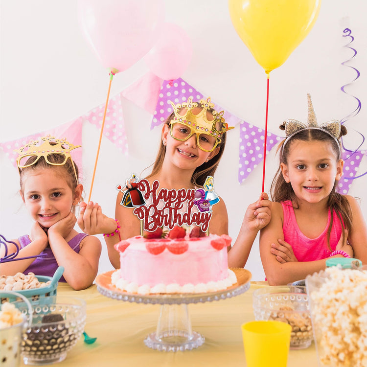 Alice in Wondrland Happy Birthday Cake Topper