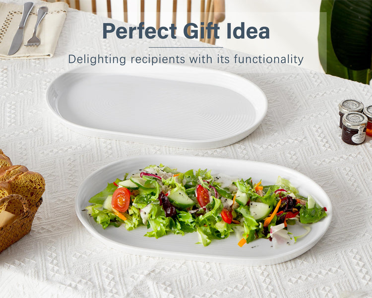 16 Inch Ceramic Serving Plates for Entertaining (2 Count)