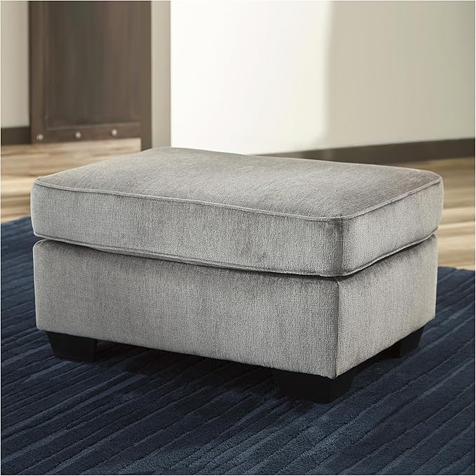 Signature Design by Ashley Altari Modern Rectangular Accent Ottoman, Light Gray