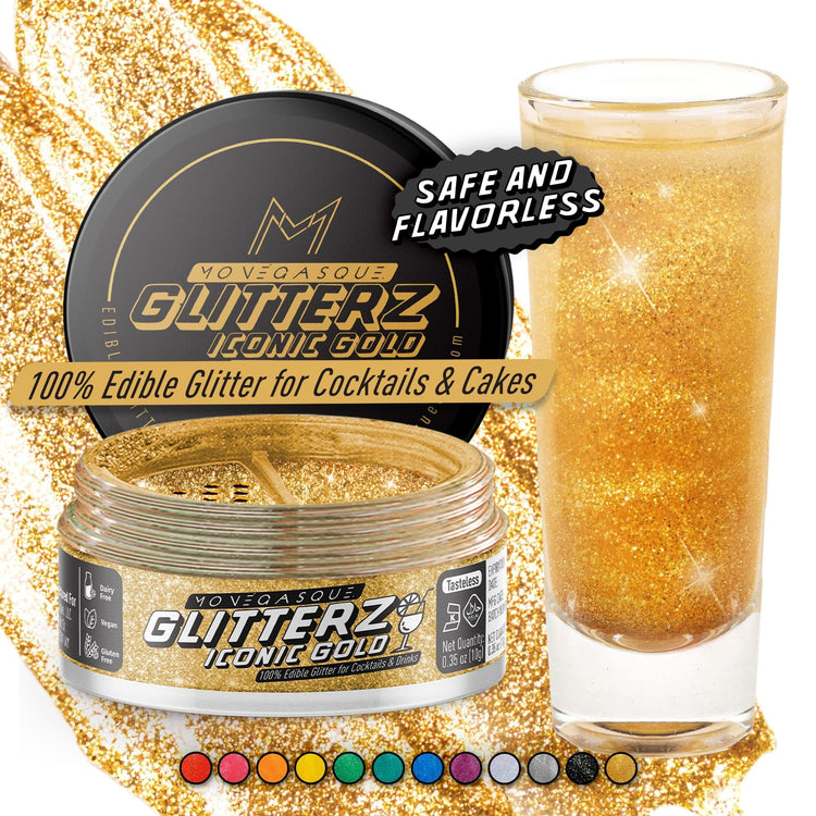 Iconic Gold Edible Glitter for Drinks & Cakes