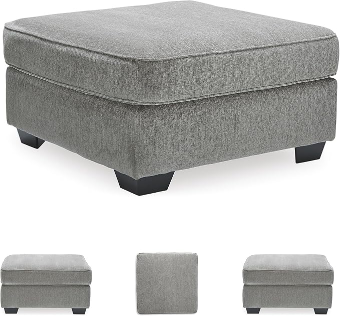 Signature Design by Ashley Altari Modern Square Oversized Ottoman, Light Gray