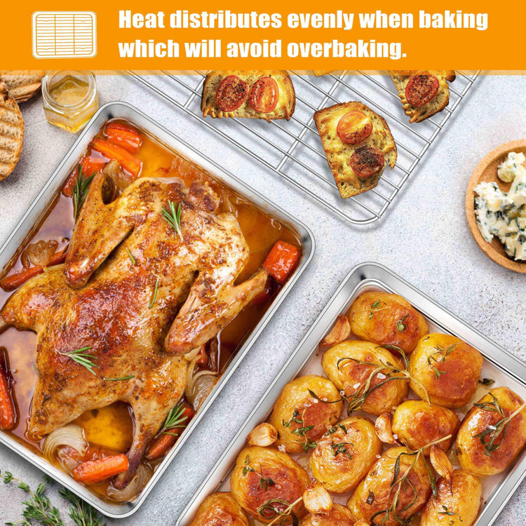 16x12 Inch Baking Sheet with Wire Cooling Rack