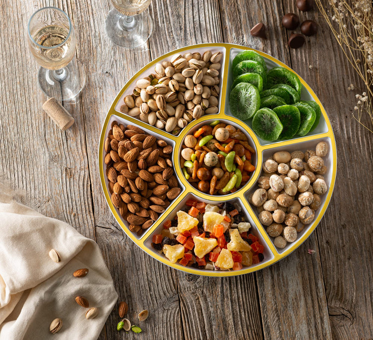 6 Sectional Round Plastic Serving Tray