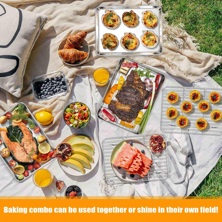 Mini Baking Sheet with Wire Rack for Toaster Oven