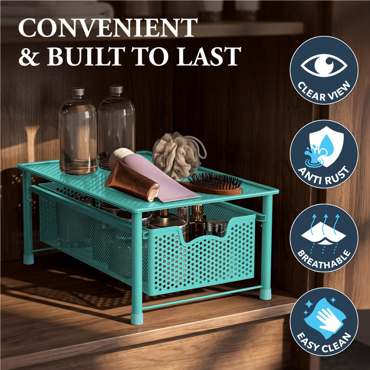 Stackable Cabinet Basket Drawer Organizer