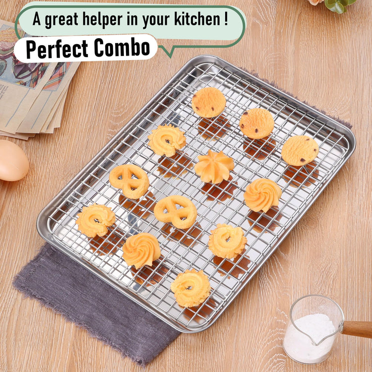 Quarter Sheet Pan with Wire Rack (4 Count)