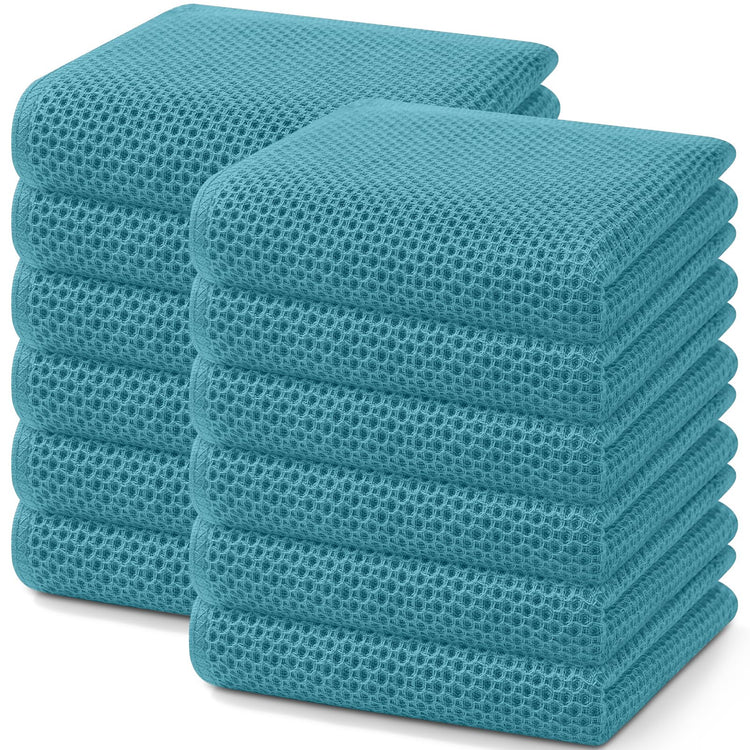 100% Cotton Waffle Weave Kitchen Dish Towels 12 (12 Count)