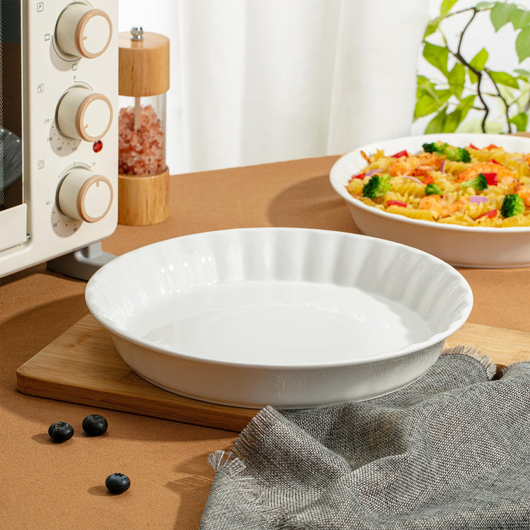 BTaT Ceramic Pie Pan for Baking (2 Count)