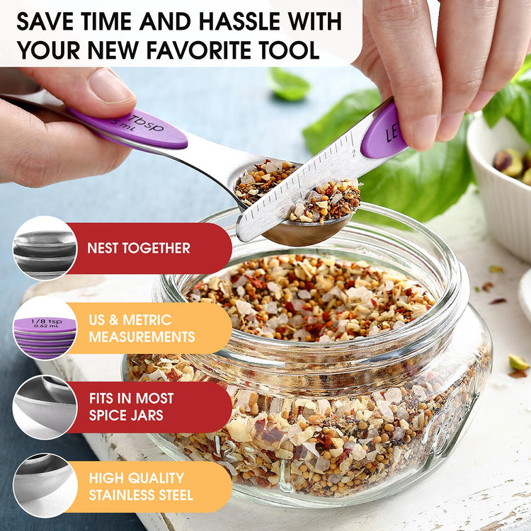 Stainless Steel Magnetic Measuring Spoons Set of 8 (8 Count)