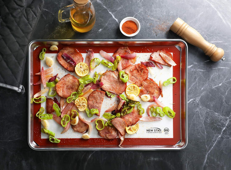 New Star Foodservice 36657 Commercial Grade Silicone Baking Mat Non Stick Pan Liner, 14 x 20 inch (Two-Thirds Size)