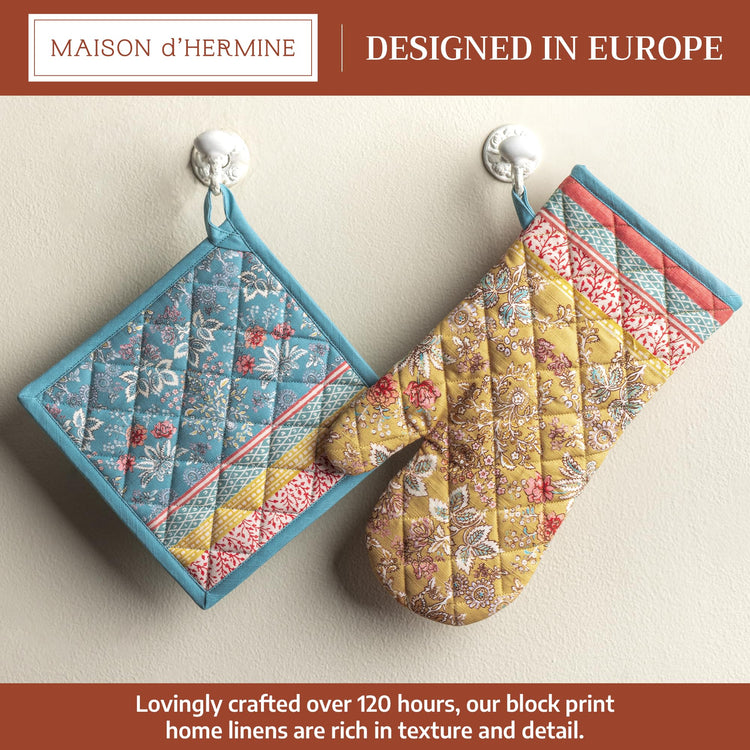100% Cotton Oven Mitt & Pot Holder Set