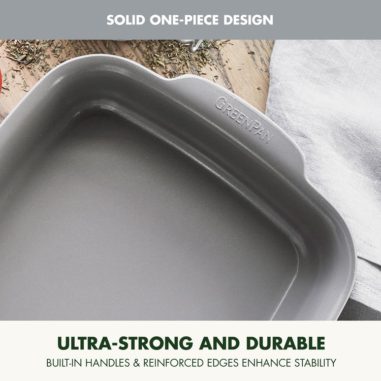 Premiere Ovenware Healthy Ceramic Nonstick 8" Square Cake Baking Pan