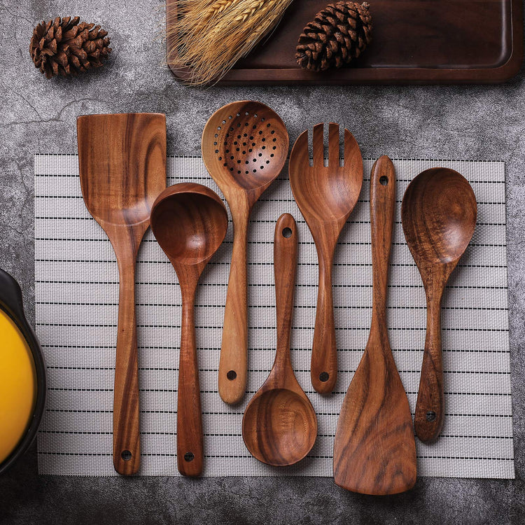 Wooden Non Stick Kitchen Pan Toolset 7 Pieces Set (7 Count)