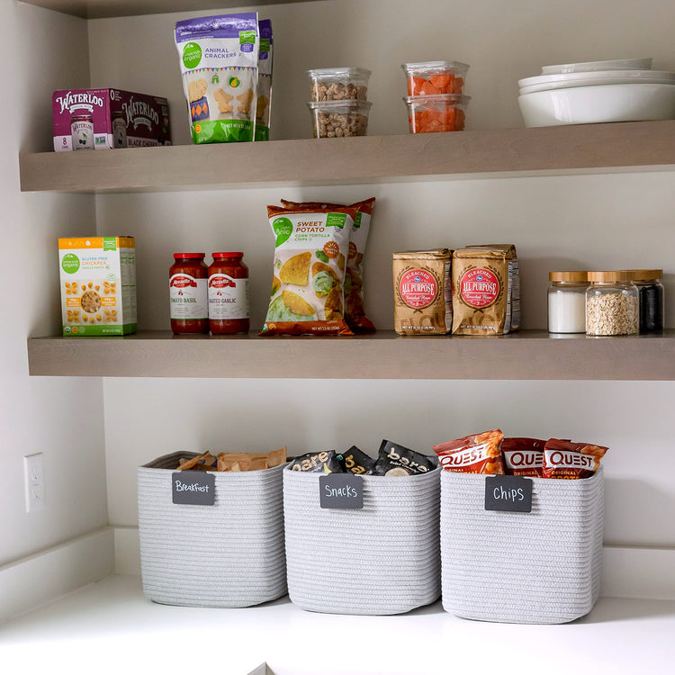 Storage Cubes 11 Inch Cotton Rope Woven Baskets for Organizing (3 Count)
