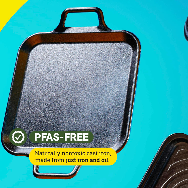 BOLD Pre Seasoned Cast Iron Square Griddle