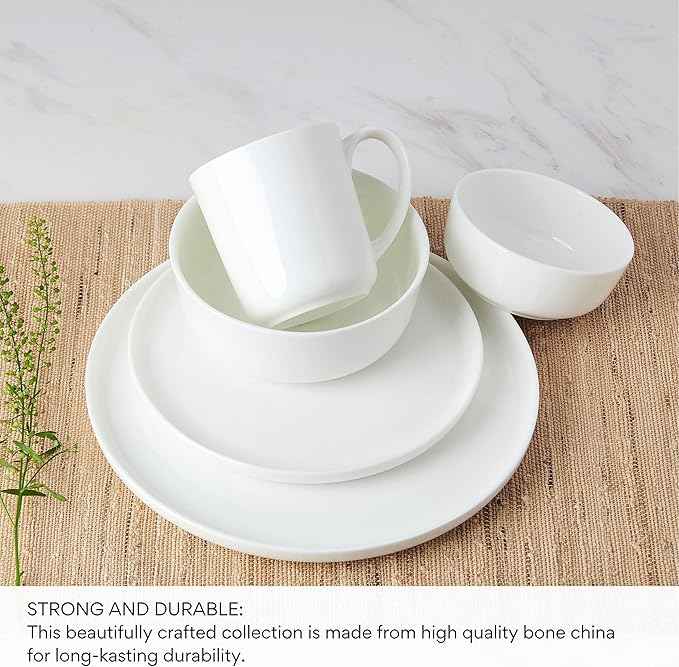 Mikasa Samantha Bone China Lightweight Chip Resistant 40 Piece Dinnerware Set, Service for 8