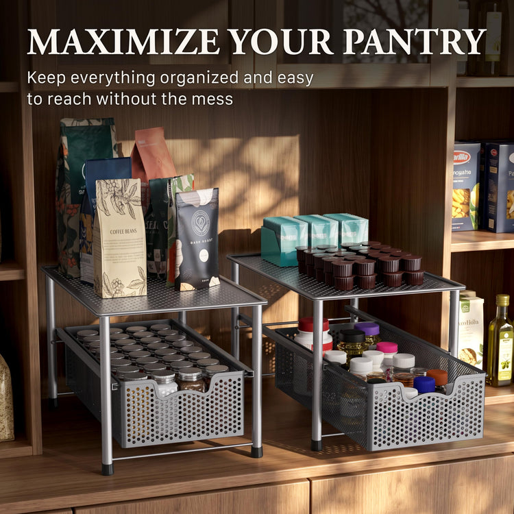 Stackable Under Sink Sliding Basket Drawer