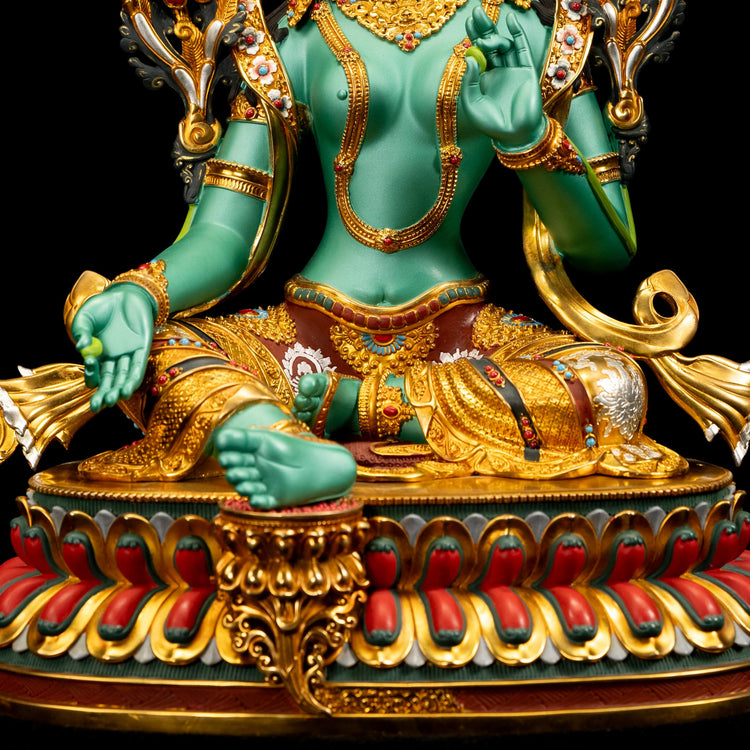 Green Tara Buddha Statue for Zen Decor Indoor