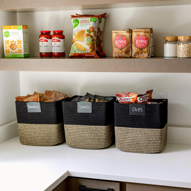 13 Inch Cube Storage Bins Cotton Rope Woven Baskets for Organizing 3 (3 Count)