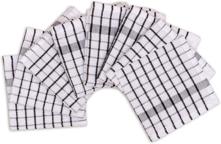 AMOUR INFINI Kitchen Dish Cloths Set of 8 - Ultra Soft, Highly Absorbent, Quick-Drying Terry Cotton Dishcloths 12"x12" Inch Wash & Cleaning Cloths for Kitchen & Dishwashing (D.Grey) - Nestoria