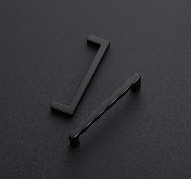 Ravinte 5 Pack Solid 4 Inch Center to Center Slim Square Bar Drawer Handles Kitchen Cabinet Handles Black Drawer Pulls Kitchen Cabinet Hardware Matte Black Pulls