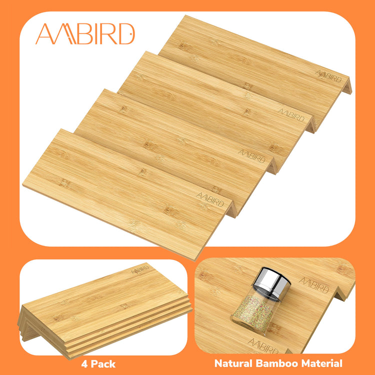Bamboo Spice Drawer Organizer with Non (4 Count)