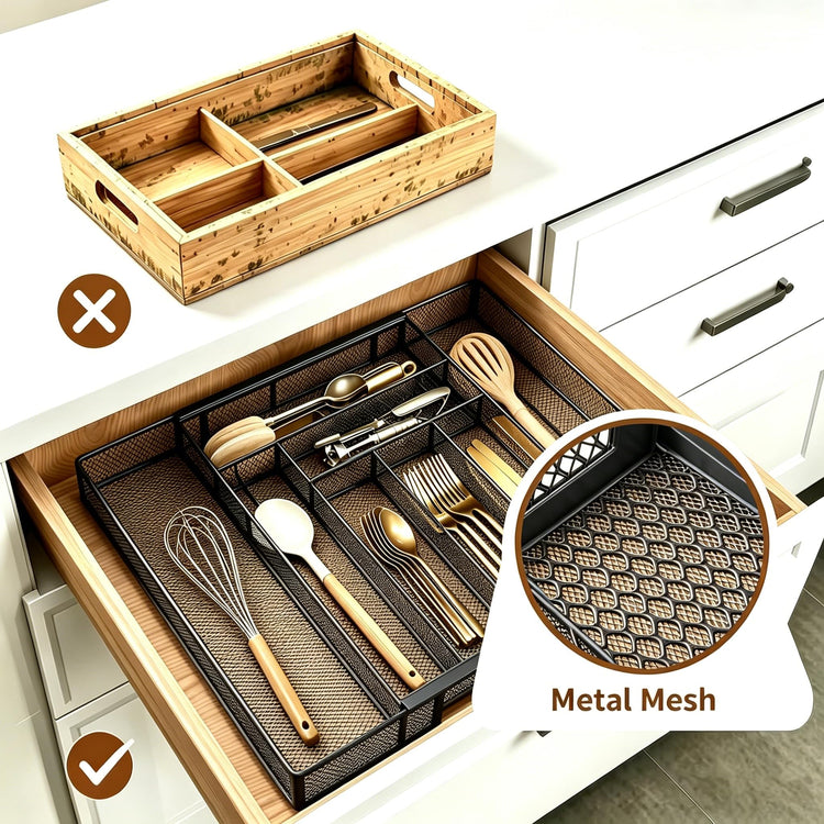 Silverware Organizer Metal Mesh