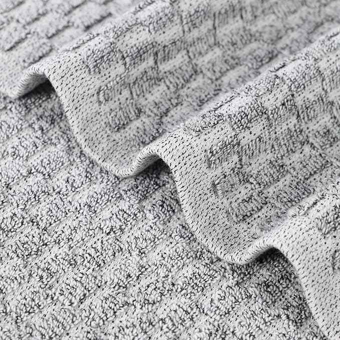 Superior Juno Viscose Cotton Blend Medium Weight Towels, for Bathroom, Shower, Spa, Plush, Quick Dry, Ultra-Soft Towels, Bath Essentials, Border Detail, 3 Piece Assorted Towel Set, Charcoal