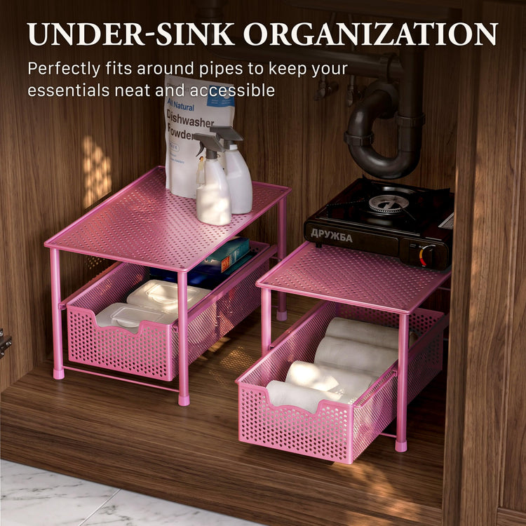 Stackable Under Sink Sliding Basket Drawer