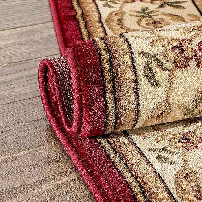 Patrician Trellis Red French European Formal Traditional 2x7 (2'3" X 7'3") Runner Rug Stain/Fade Resistant Contemporary Floral Thick Soft Plush Hallway Entryway Living Dining Room Area Rug
