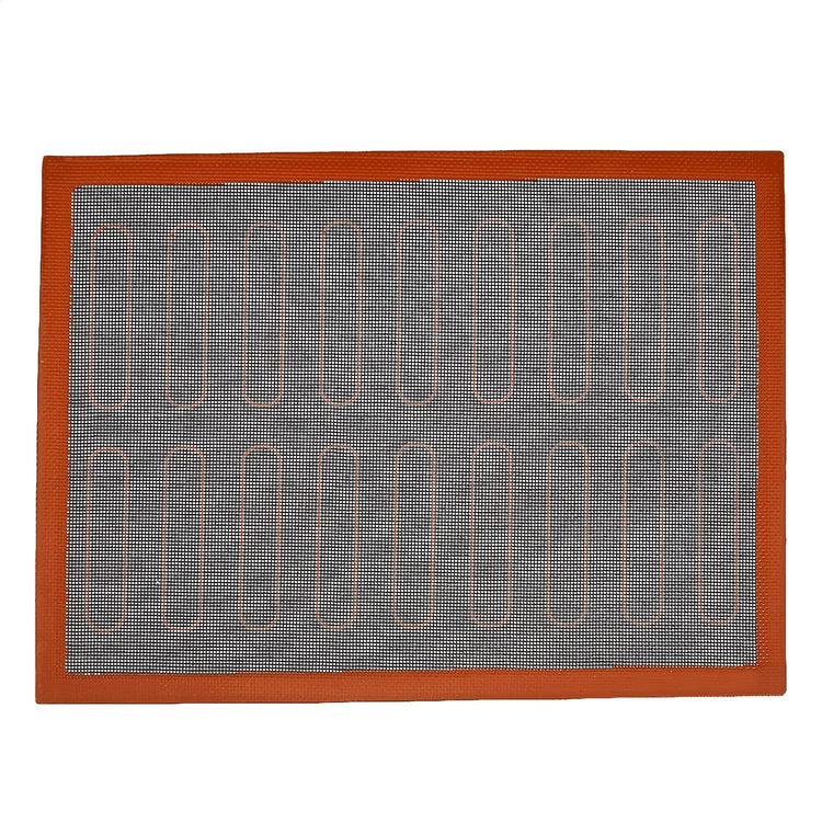Amazon Basics Silicone Non-Stick Eclair Baking Mat, Reusable, Easy to Clean, 2 Pack, Black/Red/White, Rectangular, 15.7" x 11.8" (Previously AmazonCommercial brand)
