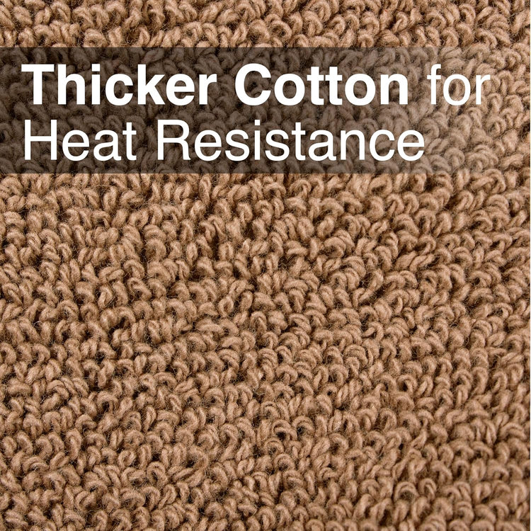 RITZ Terry Potholder & Hot Pad: Unparalleled Heat Resistant, Durable 100% Cotton – Ergonomically Designed for Optimal Grip – Easy-Care Machine Washable – 4-Pack, Mocha Brown