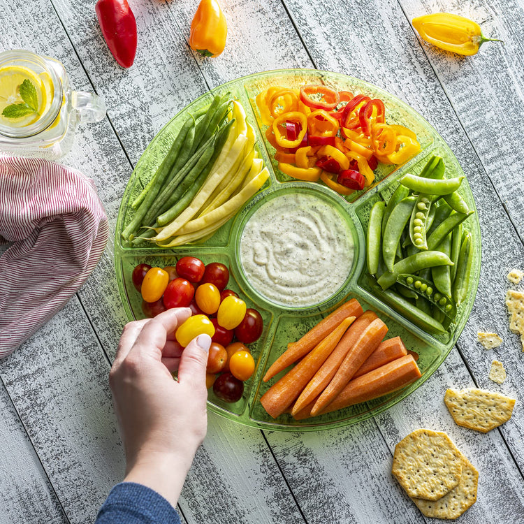 6 Sectional Round Plastic Serving Tray