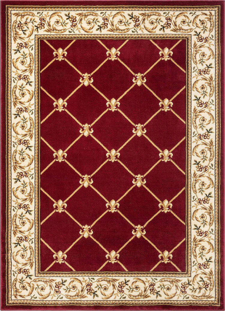 Patrician Trellis Red French European Formal Traditional 5X7