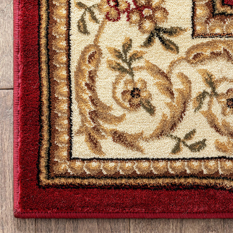 Patrician Trellis Red French European Formal Traditional 2x7