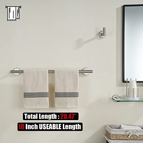 Bath Towel Bar (Brushed / 20.5 Inch (2 Pack))