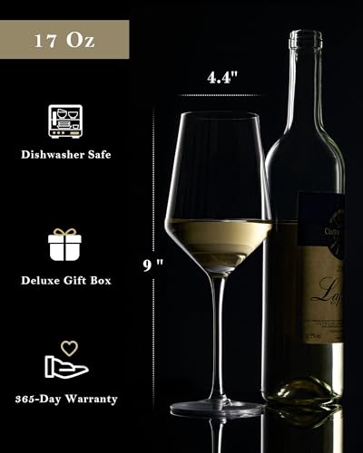 17 oz Lead Free Wine Glasses Set of 6 (Wine Glasses / 6 Count (Pack of 1))