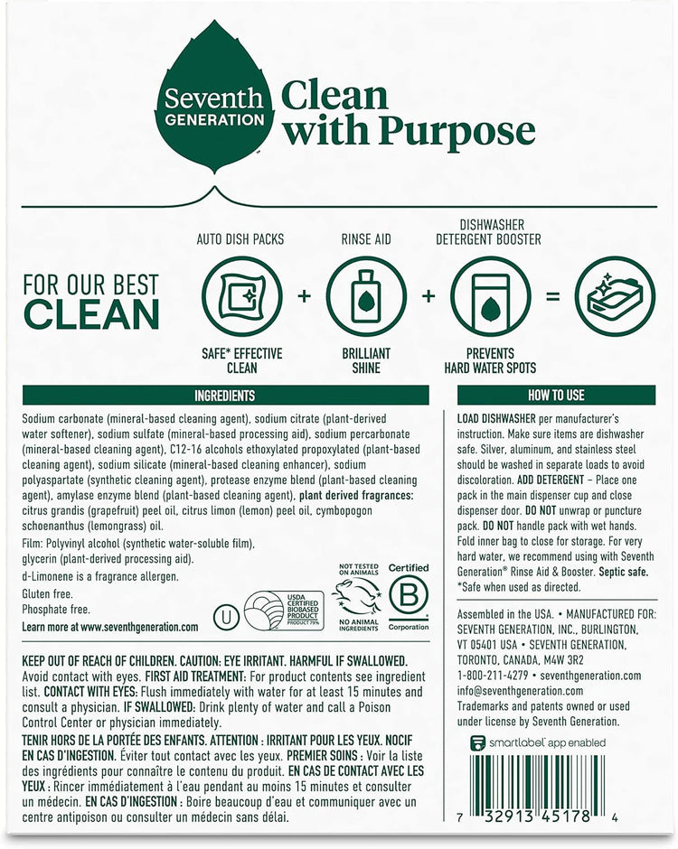 Dishwasher Detergent Packs Lemon Scent 20 Count (1 Count (Pack of 120))