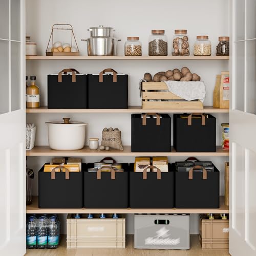 Fabric Storage Bins (Black / 19" L x 13 ¼" W x 11" H)