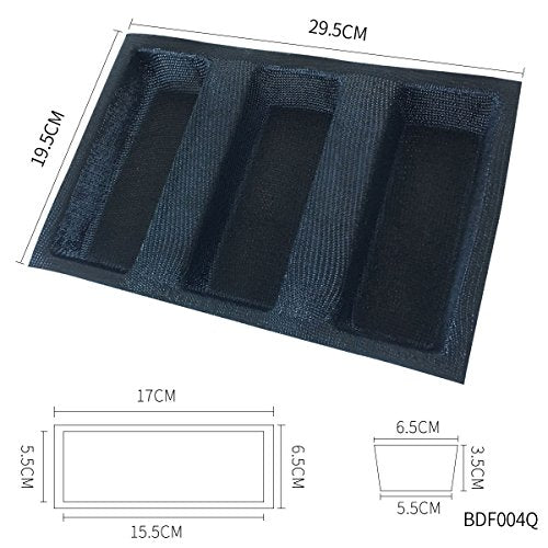 Mesh Silicone Bread Forms Square Shape Bread Molds Non Stick Bakery Tray Silicone Coated Fiber Glass Loaf Crusty Bread Bakeware For Small Toaster Oven (3 Caves 6.7" Square Shape)