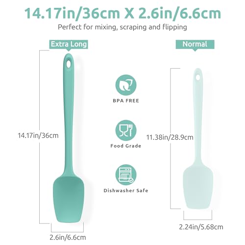 14" Long Silicone Spoonula (Aqua Sky / 14 in (spoon spatula))