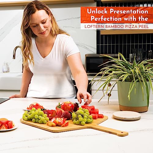 Wooden Pizza Peel 16 Inch Board with Engraved Sizes (Natural(16 inch))