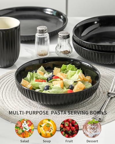 Pasta Bowls Set of 4 (Black / Set of 4)