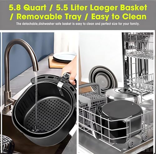 Air Fryer 5.8QT (Mechanical knobs / Black / 5.8 qt)