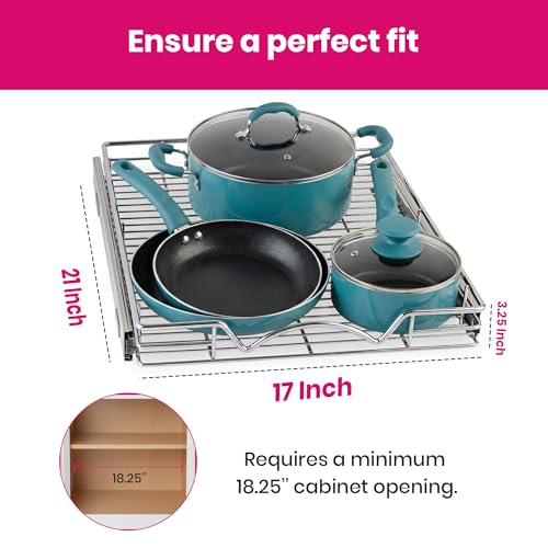 Heavy Duty Pull Out Cabinet Organizer (17”W x 21”D)