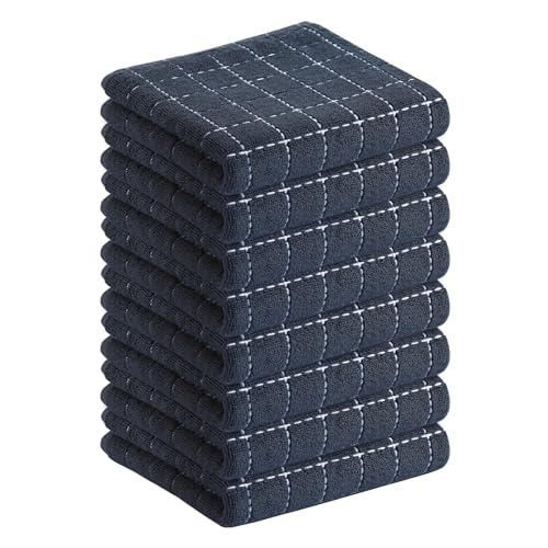 100% Cotton Terry Kitchen Towels (Dark Grey / 13 X 28 - 8 Pack)