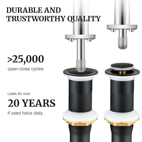 Bathroom Sink Stopper (Without Overflow / Matte Black)